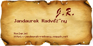 Jandaurek Radvány névjegykártya